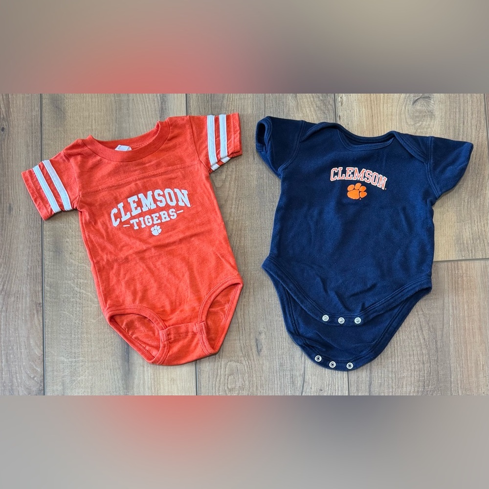 Clemson Tigers Infant Onesies - Orange & Navy Set